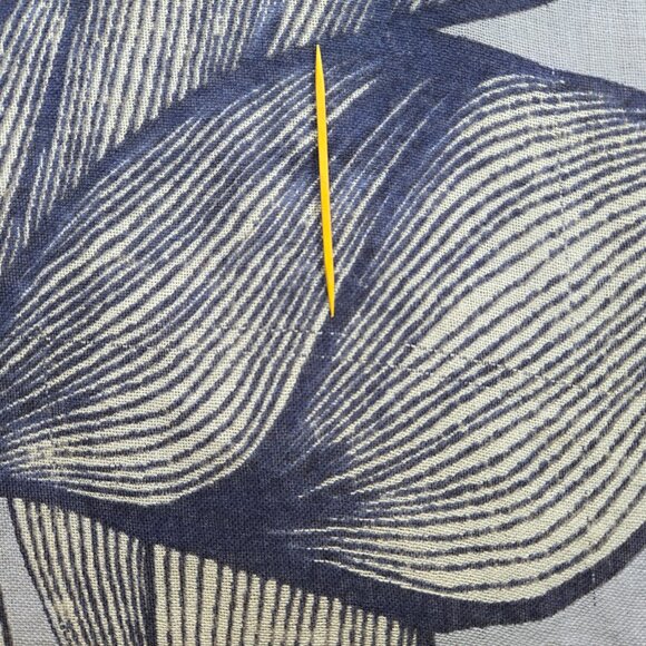 Kinross Silk Cashmere Scarf Blue Leaves - Picture 7 of 15